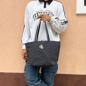 Ralph Lauren Black Tote Bag with Gold RLL Logo